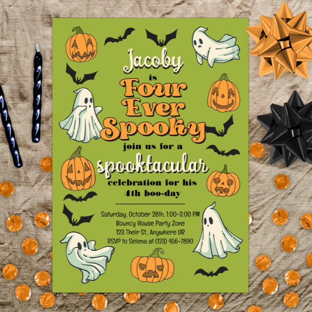 Invitación Cumpleaños de Halloween de Fantasma Espeluznante p (Subido por el creador)