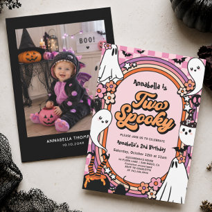 Invitación Cumpleaños de Halloween de niña rosa 2º