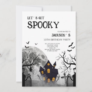 Invitación Cumpleaños de Halloween de niños Vamos a asustar 1