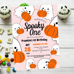 Invitación Cumpleaños de Halloween de Spooky One Ghost 1er