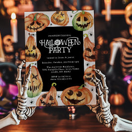 Invitación Cumpleaños de Halloween de tallado de calabaza