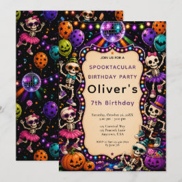 Invitación Cumpleaños de Halloween del esqueleto bailarín
