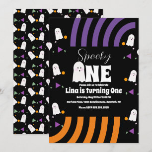Invitación Cumpleaños de Halloween del Fantasma Divertido Esp