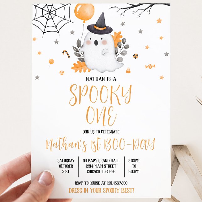 Invitación Cumpleaños de Halloween del Fantasma Espeluznante  (Subido por el creador)