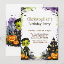 Cumpleaños de Halloween del niño de Frankenstein l