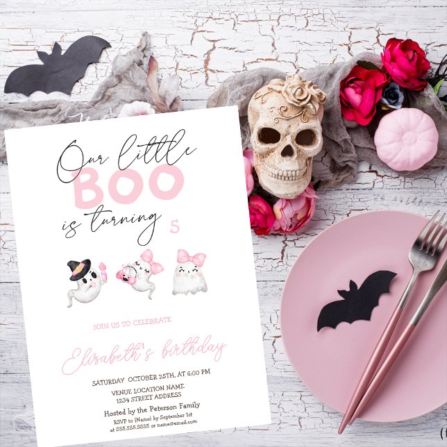 Invitación Cumpleaños de Halloween Fantasma Acuarela Lindo (Subido por el creador)