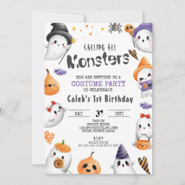 Invitación Cumpleaños de Halloween, Fiesta de disfraces, Fies