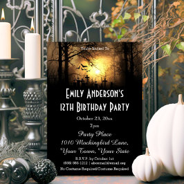 Invitación Cumpleaños de Halloween Graveyard