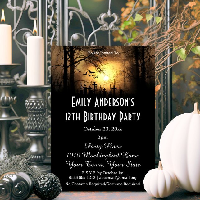 Invitación Cumpleaños de Halloween Graveyard (Subido por el creador)