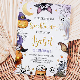 Invitación Cumpleaños de Halloween Morado Espeluznante