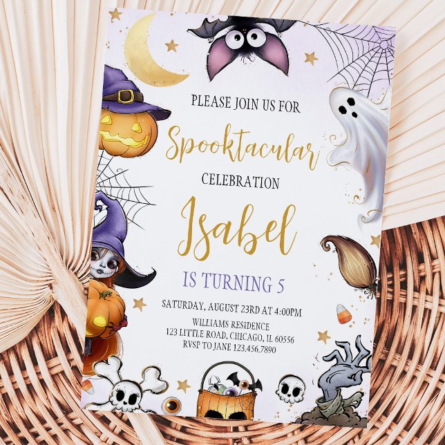 Invitación Cumpleaños de Halloween Morado Espeluznante (Subido por el creador)