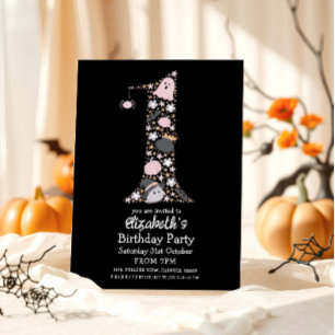 Invitación Cumpleaños de Halloween número 1   Primer Cumpleañ