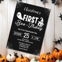 Cumpleaños de Halloween personalizado Black First