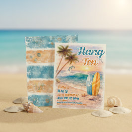 Invitación Cumpleaños de Hang Ten Retro Surf Beach