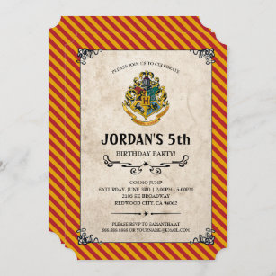 Invitación Cumpleaños de Harry Potter
