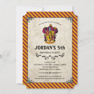 Invitación Cumpleaños de Harry Potter | Gryffindor