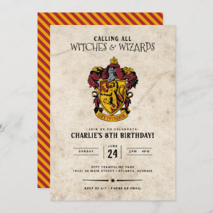 Invitación Cumpleaños de Harry Potter   Gryffindor