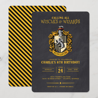 Invitación Cumpleaños de Harry Potter | Hufflepuff Chalkboard