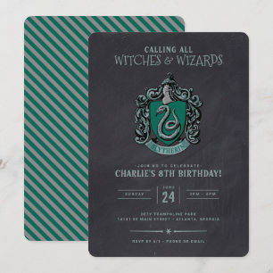 Invitación Cumpleaños de Harry Potter   Pizarra de Slytherin
