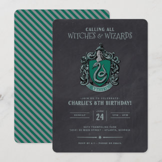 Invitación Cumpleaños de Harry Potter | Pizarra de Slytherin