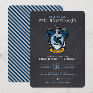 Invitación Cumpleaños de Harry Potter   Ravenclaw Chalkboard