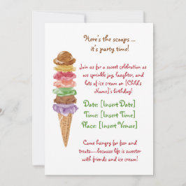 Invitación Cumpleaños de Helado