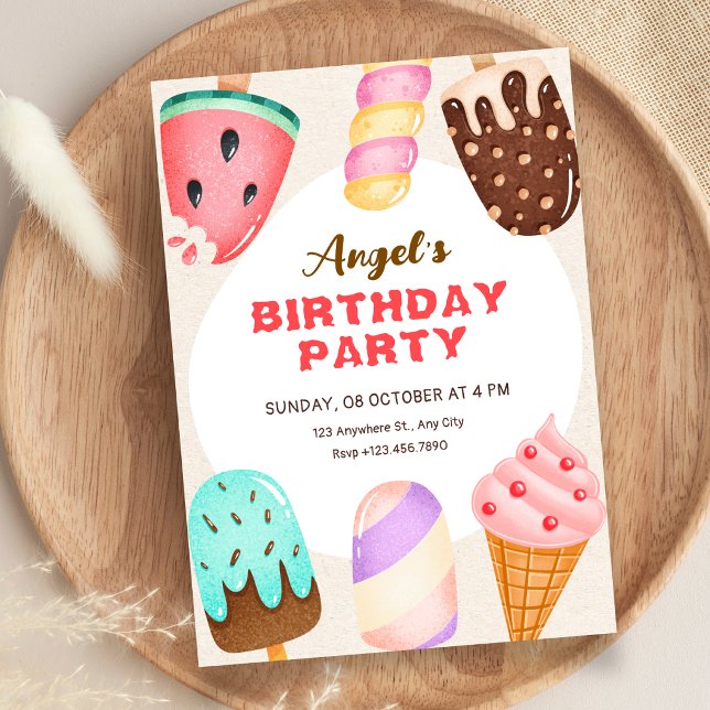 Invitación Cumpleaños de helado (Subido por el creador)