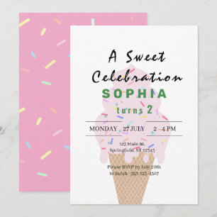 Invitación Cumpleaños de Helado Dulce