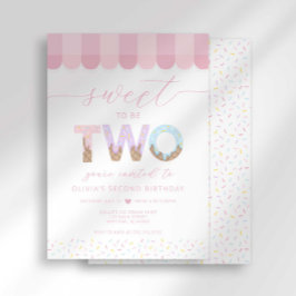 Invitación Cumpleaños de helado Dulce ser dos con sprinkles r