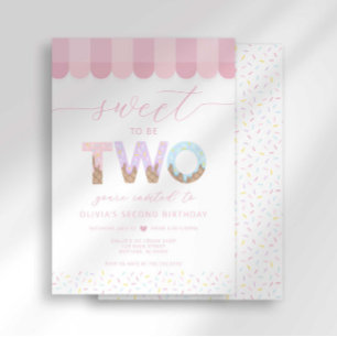 Invitación Cumpleaños de helado Dulce ser dos con sprinkles r