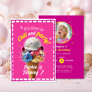 Invitación Cumpleaños de Helado para Relajarse y Festejar