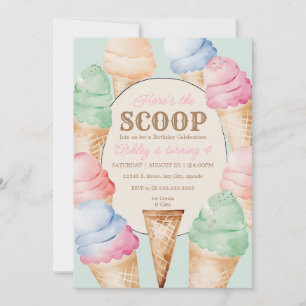 Invitación Cumpleaños de helados Vintage