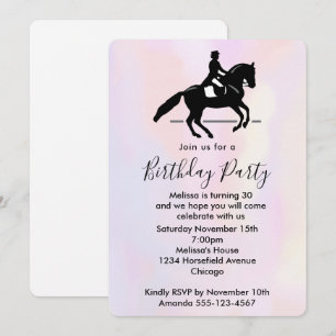Invitación Cumpleaños de Hermoso Caballo Blanco Corriendo en 
