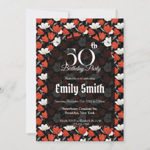 Invitación Cumpleaños De Hija Con Tema De Tulipán De Moda