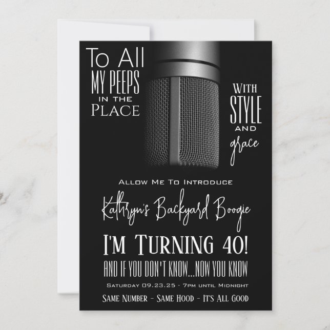 Invitación Cumpleaños de Hip Hop (Anverso)