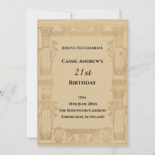 Invitación Cumpleaños de hito Art Déco dorado