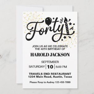 Invitación Cumpleaños de hito cuadragésimo