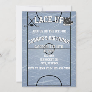 Invitación Cumpleaños de Hockey sobre Hielo