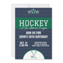 Cumpleaños de Hockey sobre Hielo Banda Verde Azul