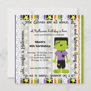 Invitación Cumpleaños de Hocus Pocus Frankenstein