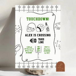 Invitación Cumpleaños de hombre adulto de Touchdown dibujado 