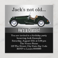 Cumpleaños de hombre con coche antiguo