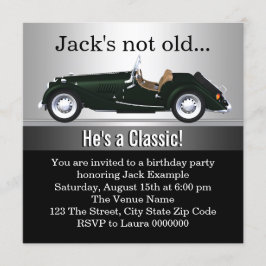 Invitación Cumpleaños de hombre con coche antiguo