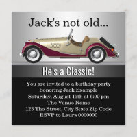 Cumpleaños de hombre con coche antiguo