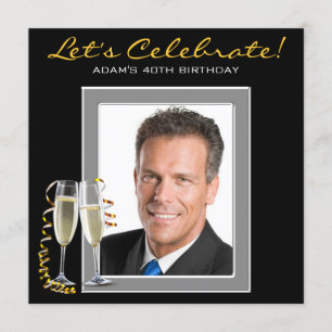 Invitación Cumpleaños de hombre con foto y número que quieras