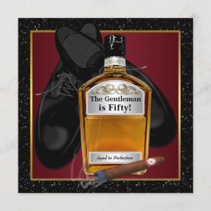 Invitación Cumpleaños de hombre con whisky