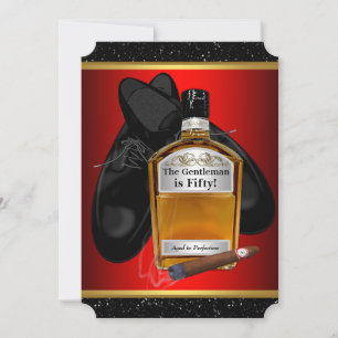 Invitación Cumpleaños de hombre con whisky