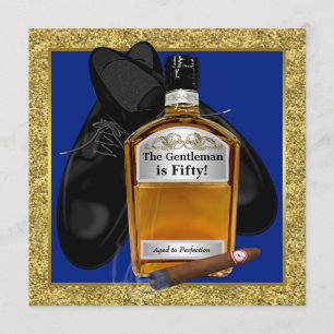 Invitación Cumpleaños de hombre con whisky