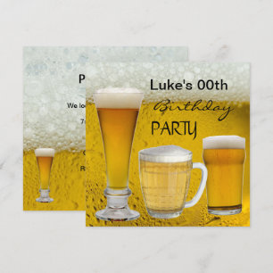 Invitación Cumpleaños de Hombre de Cualquier Edad Bebe Cervez