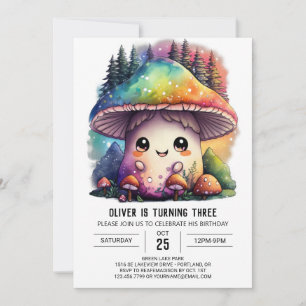 Invitación Cumpleaños de hongos amigos hongos
